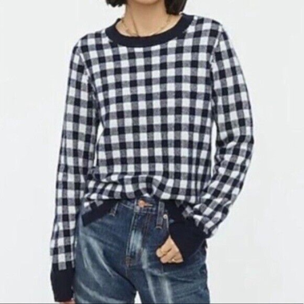 J Crew 100% Cashmere Plaid Sweater
